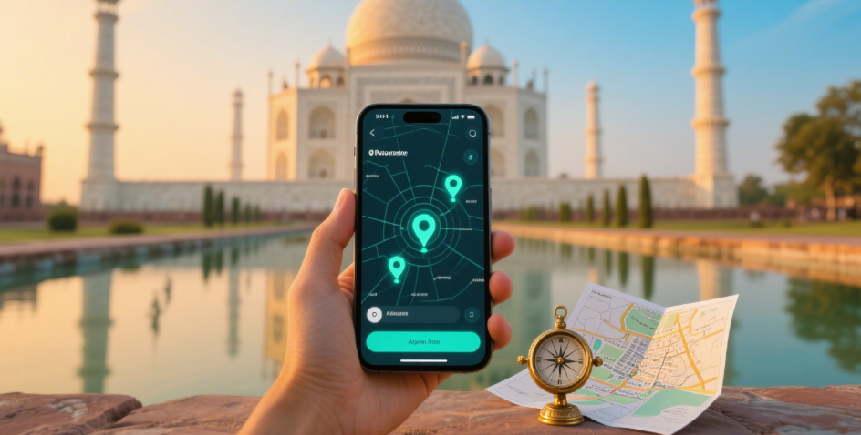 Agra monument app location tagging